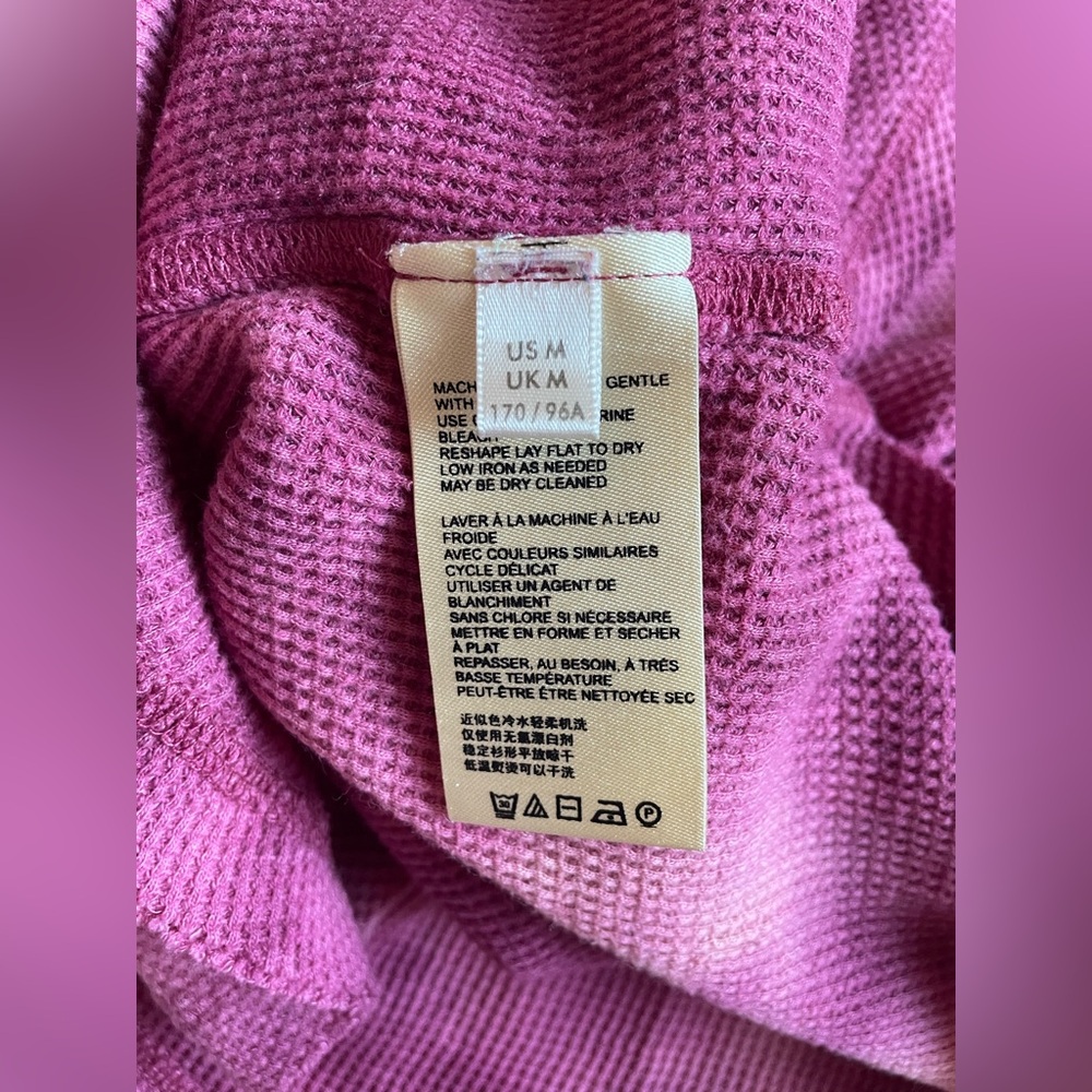 Maeve by Anthropologie Pink Waffle Knit Turtleneck Top Size Medium - Picture 4 of 6